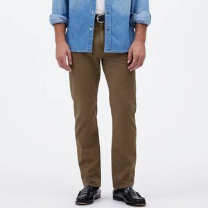 Madewell Men's Sz 31x34 The 1991 Straight-Leg Pant Driftwood Brown Stretch NS352